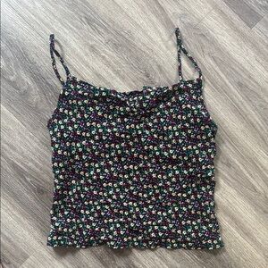 Rays For Days X Resolve Black and Pink Fitted Camisole with Spaghetti Straps XS